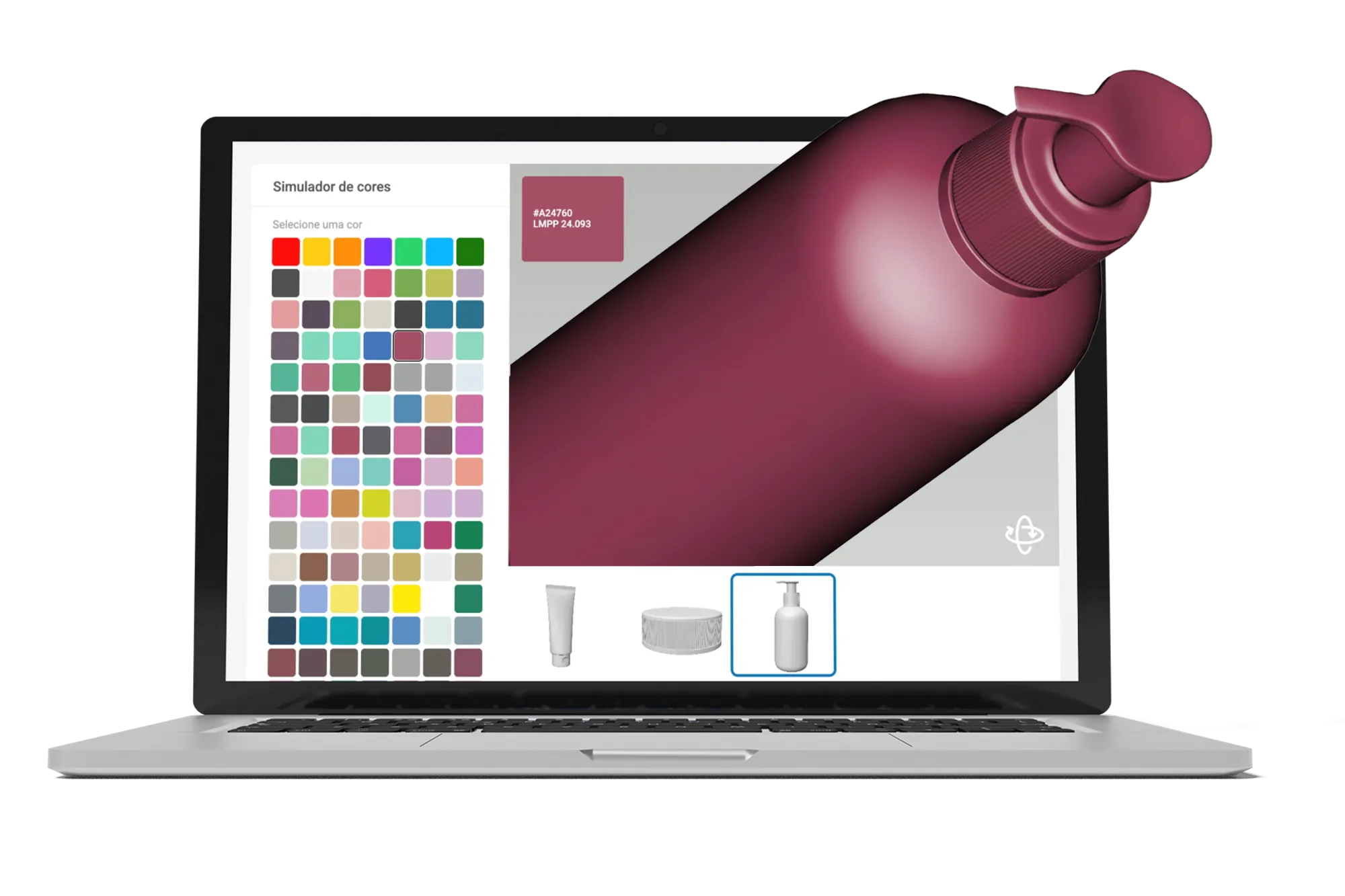 Notebook exibindo o simulador de cores